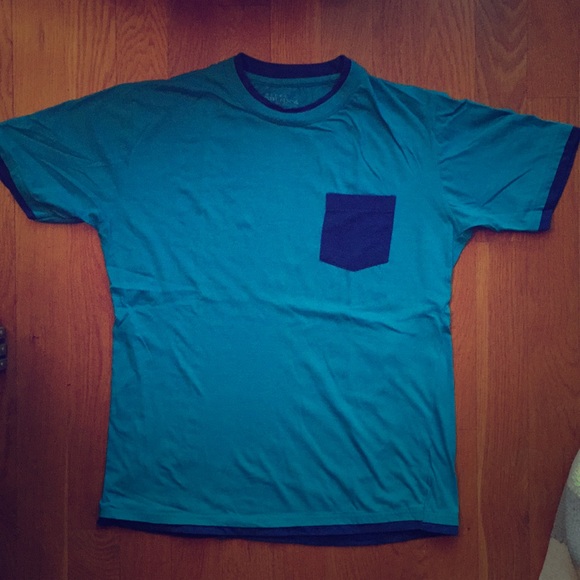 Aqua / Navy t-shirt - Picture 2 of 2